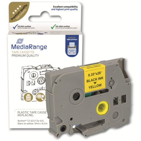 MEDIARANGE Schriftband MRBTZ621, ersetzt Brother TZ-621/TZe-621