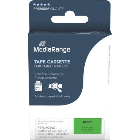 MEDIARANGE Schriftband MRBTZ751, ersetzt Brother TZ-751/TZe-751