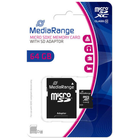 MediaRange - tarjeta de memoria flash - 64 GB - microSDXC