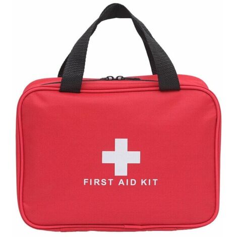 Medical Box Cloth Storage Box Family Portable Storage Bag Multifunctional Layered Medicine Box Storage Cases 26x18x8cm(Red)