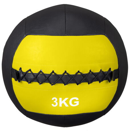 Medicine Ball, 3kg Soft Slam Balls, Bounce Exercise Ball for Strength Training Workout (Yellow)