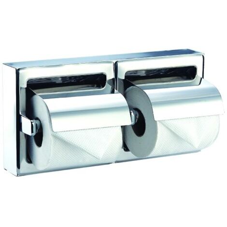 MEDICLINICS AI0320CS Portarollos doble con tapa Acero Mate - ref: AI0320CS