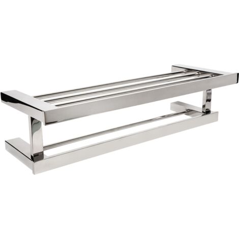 MEDICLINICS AI1423C Estante Porta Toallas de Acero Inox AISI 304 con Toallero Brillo - ref: AI1423C