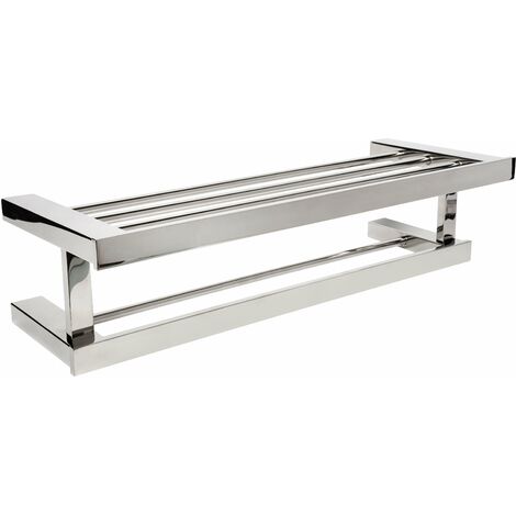 MEDICLINICS AI1423C Estante Porta Toallas de Acero Inox AISI 304 con Toallero Brillo - ref: AI1423C