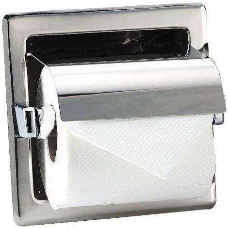 MEDICLINICS AIE310C Portarrollos con tapa empotrable Acero Brillo - ref: AIE310C