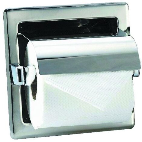 MEDICLINICS AIE310CS Portarrollos con tapa empotrable Acero Mate - ref: AIE310CS