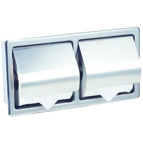MEDICLINICS AIE320C Portarrollos doble con tapa empotrable Acero Brillo - ref: AIE320C