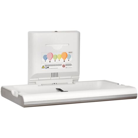 MEDICLINICS CP0016HCS-I Cambiapañales Horizontal para Pared Blanco Acero Inox Satinado Aditivo Antibacteriano e Ionizador - ref: CP0016HCS-I