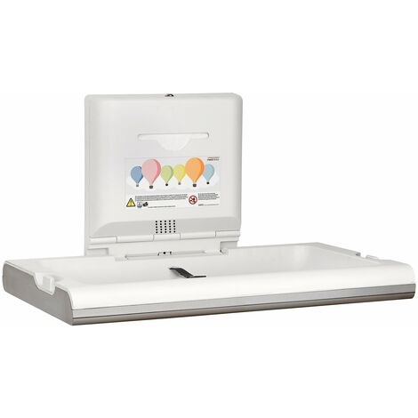 MEDICLINICS CP0016HCS-I Cambiapañales Horizontal para Pared Blanco Acero Inox Satinado Aditivo Antibacteriano e Ionizador - ref: CP0016HCS-I