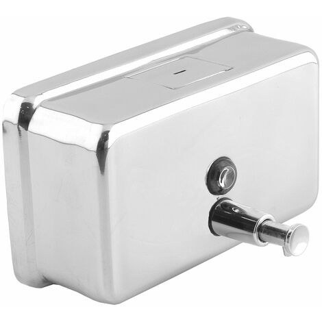 MEDICLINICS DJ0112C Dispensador de Jabón Líquido/Gel Hidroalcohólico Horizontal de 1L Pulsador Acero Inox Brillo - ref: DJ0112C