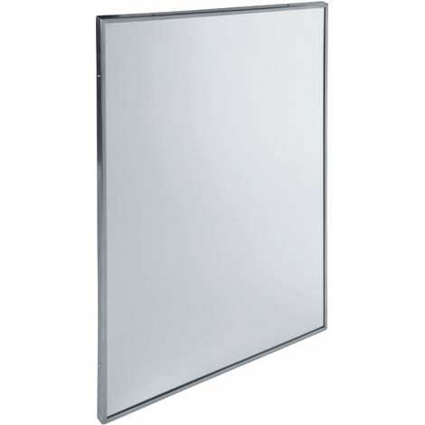 MEDICLINICS EP0450CS Espejo Rectangular Fijo con Marco 80x60 cm Acero Inox Satinado - ref: EP0450CS