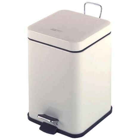MEDICLINICS PP1206 Cubo Pedal Cuadrado 6l Blanco - ref: PP1206