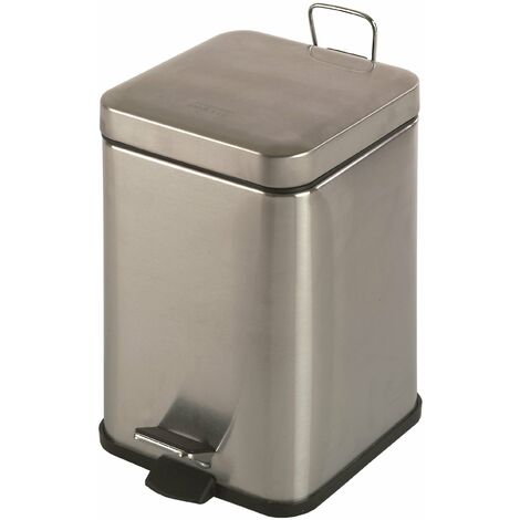 MEDICLINICS PP1206CS Cubo Pedal Cuadrado 6l Inox Satinado - ref: PP1206CS