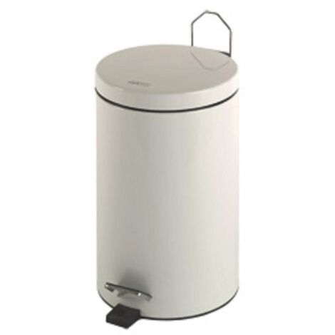 MEDICLINICS PP1312 Cubo Pedal Redondo 12L Pintado Blanco - ref: PP1312