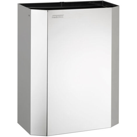 MEDICLINICS PPA2279C Papelera Con Aro de Plástico Acero Inox Brillo - ref: PPA2279C