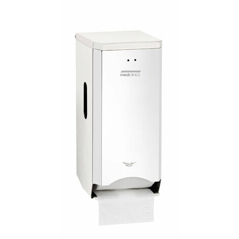 MEDICLINICS PR2784C Dispensador de Papel Higiénico de Doble Rollo para Montar en Pared Acabado Brillo en Acero Inox - ref: PR2784C