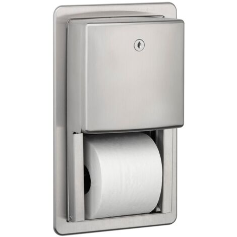 MEDICLINICS PRE700CS Dispensador de Papel Higiénico de Acero Inox AISI 304 Satinado para 2 Rollos - ref: PRE700CS
