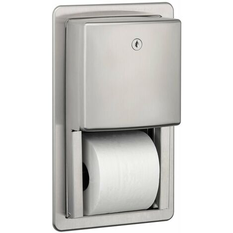 MEDICLINICS PRE700CS Dispensador de Papel Higiénico de Acero Inox AISI 304 Satinado para 2 Rollos - ref: PRE700CS