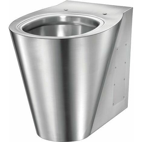 MEDICLINICS SN0125CS Inodoro a Suelo Acero Inox AISI 304 Antivandálico Satinado - ref: SN0125CS