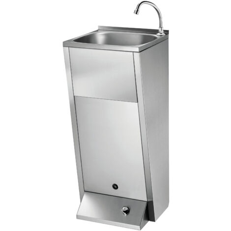 MEDICLINICS SNLMP60CS Lavamanos de Pie con Grifo Orientable de Cisne Accionado por Pedal - ref: SNLMP60CS