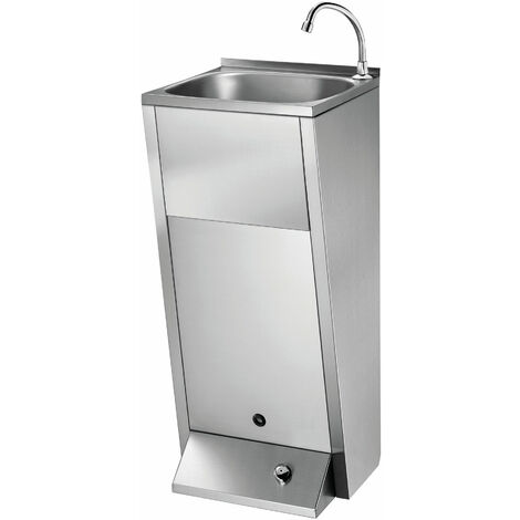 MEDICLINICS SNLMP60CS Lavamanos de Pie con Grifo Orientable de Cisne Accionado por Pedal - ref: SNLMP60CS