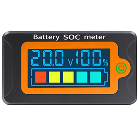 Medidor capacidad batería SOC impermeable 8-100V, voltímetro DC 12/24/36/48/60/72V, compatible baterías litio ternarias LiFePO4 y polímero, preciso