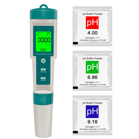Medidor de agua digital portátil 7 en 1, mide pH, TDS, conductividad, salinidad, ORP, densidad y temperatura alta precisión lápiz medidor.