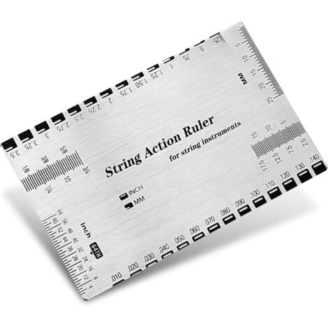 Medidor de altura de cuerdas de guitarra, regla de acero inoxidable para guitarra, regla medidora de acción de cuerdas de guitarra, herramientas para guitarras eléctricas, acústicas y bajos.