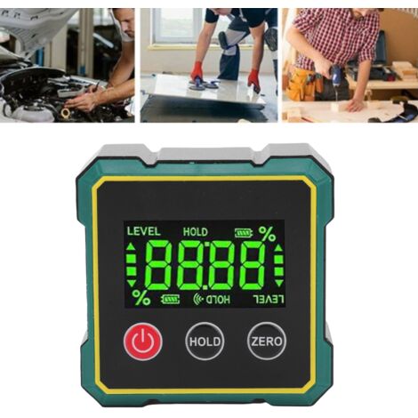 Medidor de ángulo digital con base magnética para medir ángulos de inclinación – Ángulo de rotación electrónico de 360° con bloqueo de datos – ABS
