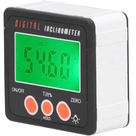 Medidor de ángulo digital, inclinómetro electrónico magnético, ABS - Calibre pequeño - Rango de 360°, resolución de 0,05°, resistente al agua IP54
