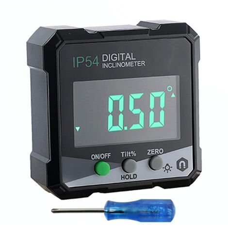Medidor de ángulo digital, nivel digital con base magnética, inclinómetro impermeable IP54 para carpintería y uso doméstico.