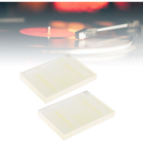 Medidor de azimut VTA transparente de alta resolución, regla de alineación precisa para vinilo [2 piezas] Medidor de azimut VTA, material plástico, 67 x 48 x 8 mm