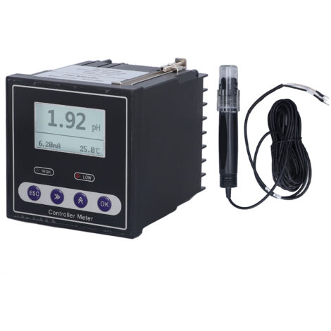 Medidor de calidad del agua pH/ORP modelo PH-110, alta precisión 0,01 pH, ABS, 96 x 96 mm, para tratamiento de aguas residuales, 220 V CA