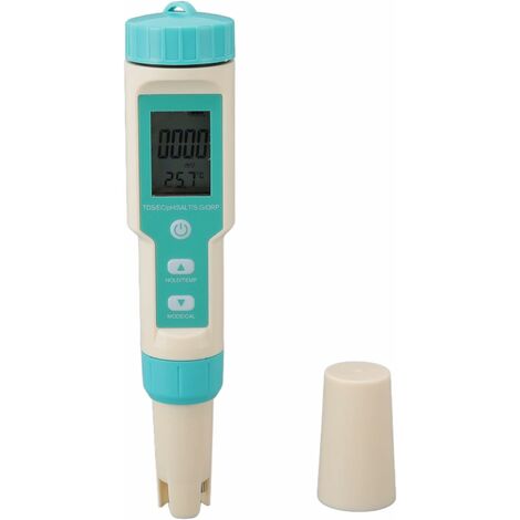 Medidor de calidad del agua, probador de PH, 7 en 1 (ORP PH TDS Temp EC Salinity SG), pluma de prueba de agua Digital precisa, con polvo