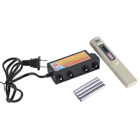 Medidor de calidad del agua TDS con electrolizador y varilla de hierro – Medidor digital TDS de 15,6 cm con función de retención y apagado automático – Plástico