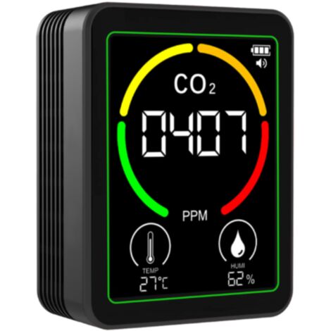 Medidor de CO2 3 en 1: Medidor de temperatura, humedad y CO2 para aires acondicionados.
