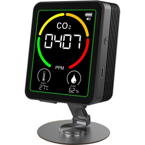 Medidor de CO2 3 en 1: Medidor de temperatura, humedad y CO2 para aires acondicionados.