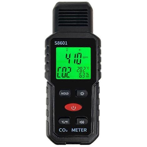 Medidor de CO2 3 en 1, monitor de calidad del aire portátil, medidor de CO2 de 5000 ppm, detector/medidor de dióxido de carbono S8601