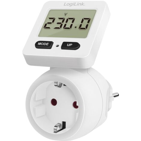 Medidor de comes energÉticos logilink, pantalla giratoria 180°, blanco