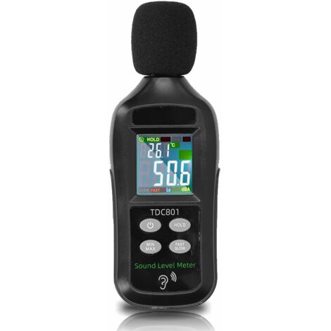 Medidor de decibelios, comprobador de ruido de 35 dB a 135 dB, lector de sonómetro digital, medidor de nivel de sonido digital LCD, medición de ruido