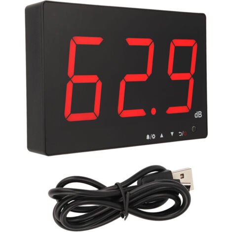 Medidor de decibelios de pared con pantalla LCD de 9,6 pulgadas, medidor de nivel de sonido de 30-130 dB para oficina, de DEBUNS