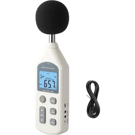 Medidor de decibelios, sonómetro con pantalla retroiluminada, medidor de db disponible por USB de 30 a 130 dB, EC651 y ANSI S1.4 A/C, medidor de ruido con grabaciones