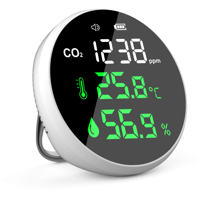 

Medidor de dioxido de carbono por infrarrojos Detector de CO2 Rango de 400-5000PPM Monitor de calidad del aire Temperatura y humedad Probador de