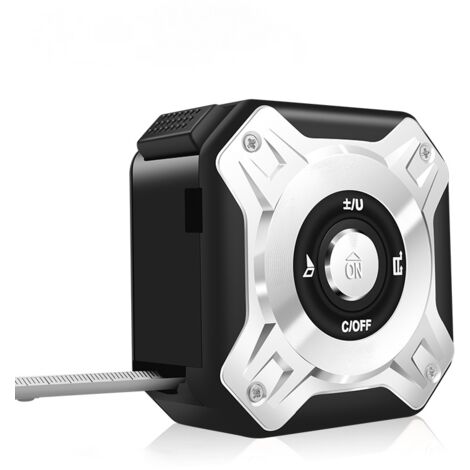 Medidor de distancia de cinta láser 2 en 1, cinta métrica láser recargable con láser de 40 m y cinta de 5 m, recargable por USB con retroiluminación LCD, pantalla digital para longitud/área/volumen/me