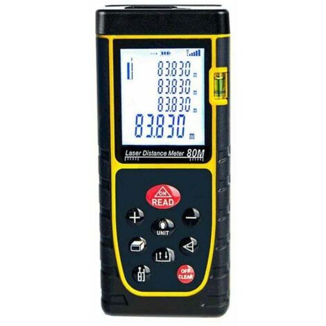Medidor de distancia láser de 40 m, telémetro láser portátil de alta precisión, instrumento de medición infrarrojo para salas de medición, regla electrónica, amarillo. DEBUNS