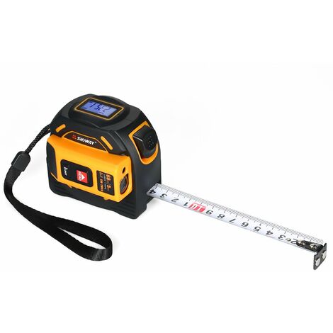 Medidor de distancia laser digital SNDWAY, 2 en 1 5 m Cinta metrica 60 m Regla laser