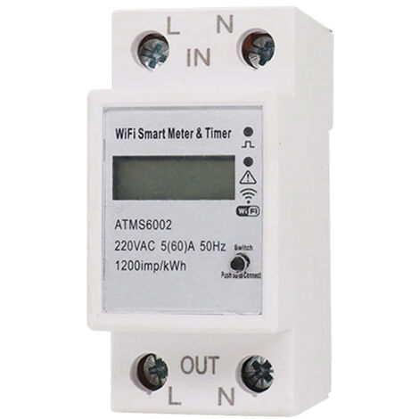 Medidor de electricidad inteligente Tuya WiFi con temporizador, aplicación móvil y control remoto. Olvídese de las lecturas manuales.