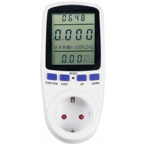 Medidor de energía digital, 7 modos de consumo y pantalla LCD, monitorización de consumo para electrodomésticos grandes (160 x 41 x 172 mm), Arcencié