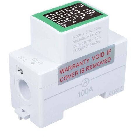 Medidor de energía para riel DIN PZEM-008 - Mide kW/kWh/voltios/amperios - Pantalla LCD nítida - Precisión profesional