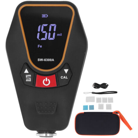 Medidor de espesor de pintura, comprobador de profundidad de recubrimiento, pantalla digital de 0-1200 um para vehículos